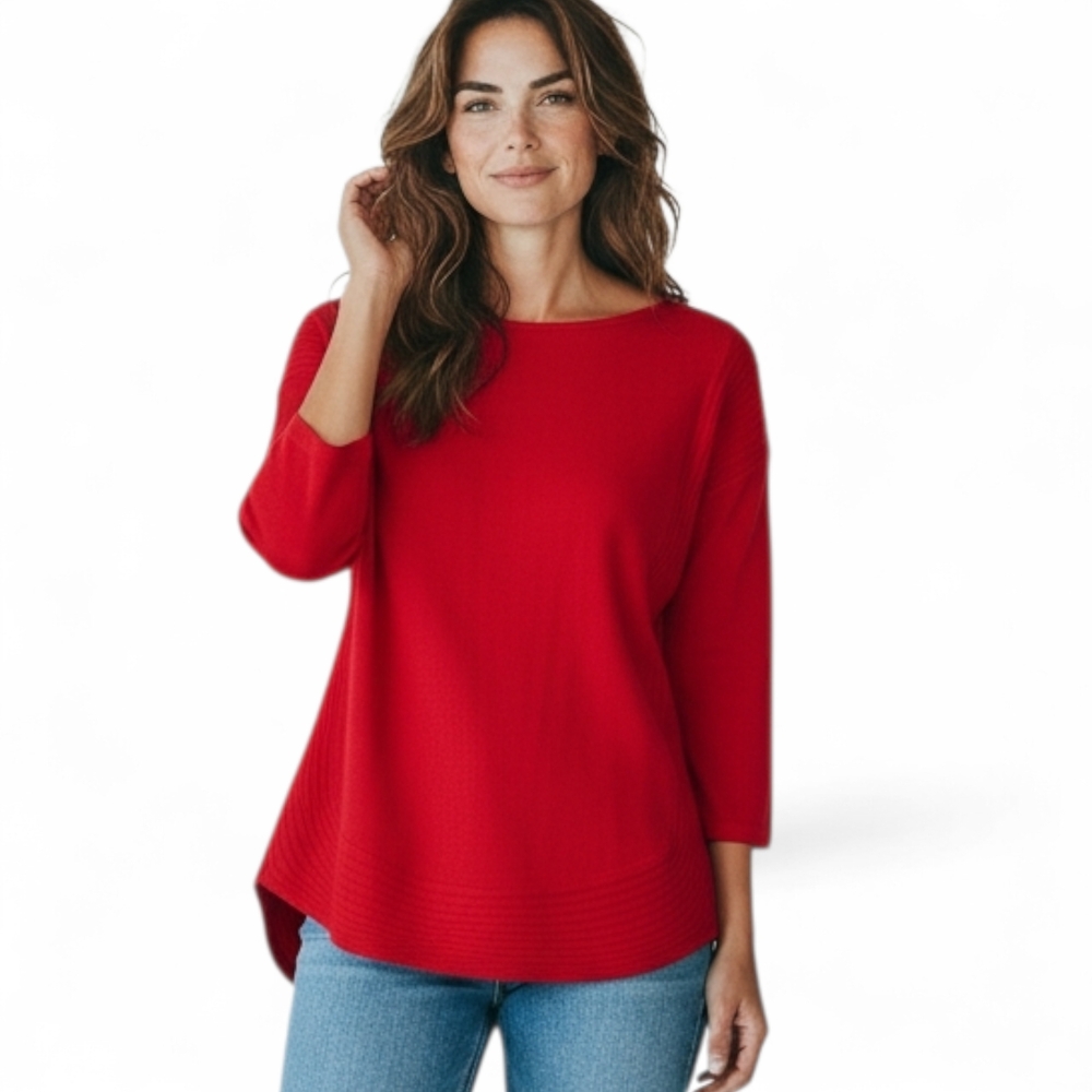 Dana Buchman 3/4 Sleeve‎ Curved Hem  Sweater Size XS NEW